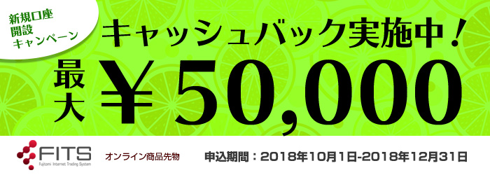 新規口座開設！最大5万円キャッシュバックキャンペーン！